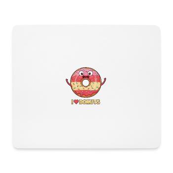 I Love Donuts - Mousepad (Querformat) - Weiß - Vorne