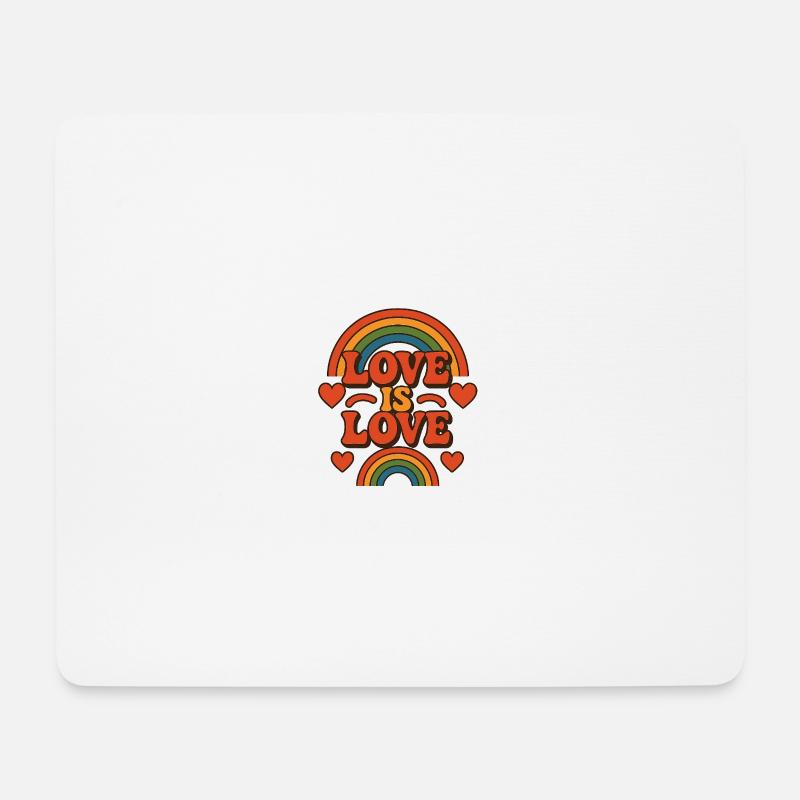 Liebe Regenbogen Illustration - Mousepad (Querformat) - Weiß