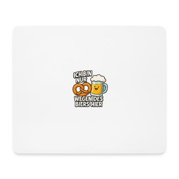 Citation humoristique sur la bière avec des bretzels - Tapis de souris (format paysage) - blanc - Devant