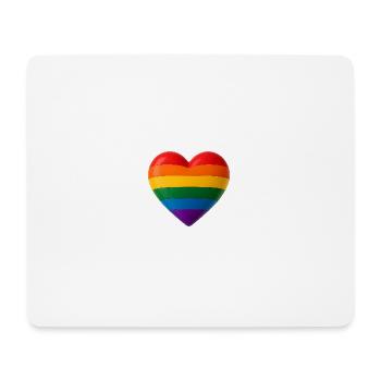 Coeur aux couleurs de l’arc-en-ciel pour une variété de look 3D - Tapis de souris (format paysage) - blanc - Devant