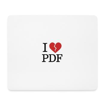 I Hate PDF – T-shirt humour geek - Tapis de souris (format paysage) - blanc - Devant