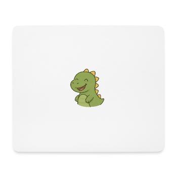 Lachender_Dino - Mousepad (Querformat) - Weiß - Vorne