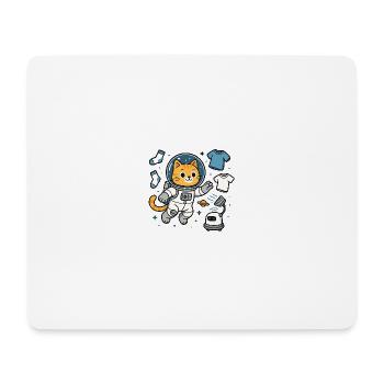 Blanchisserie Space Cat – Chemise d’astronaute kawaii - Tapis de souris (format paysage) - blanc - Devant