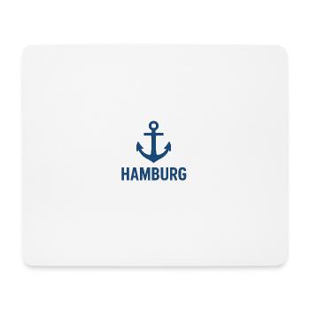 Hamburg mit Anker - Mousepad (Querformat) - Weiß - Vorne