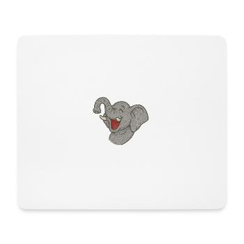 Elefand_der_lacht - Mousepad (Querformat) - Weiß - Vorne