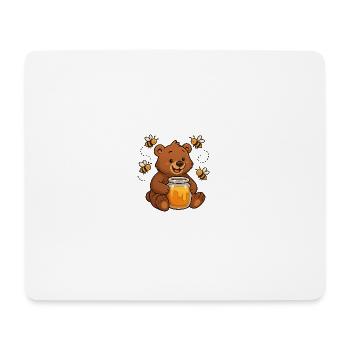 Cute Bear Honey Beekeeper Design - Mouse Pad (horizontal) - white - Front