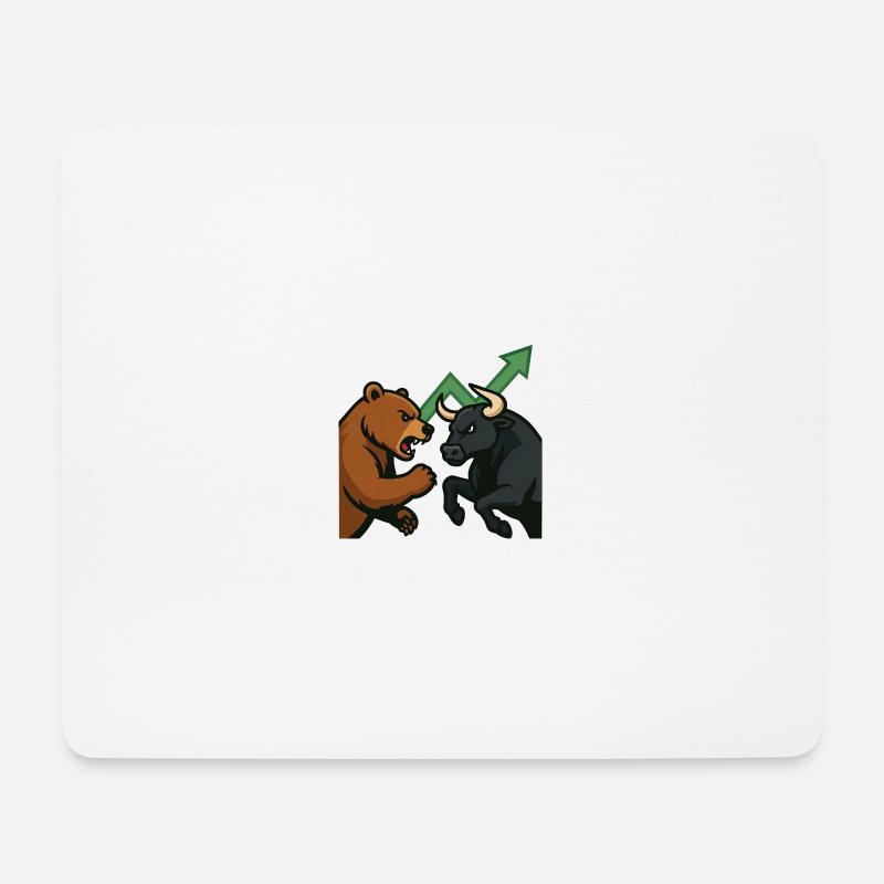 Bären und Bullen Kampf Chart - Mousepad (Querformat) - Weiß