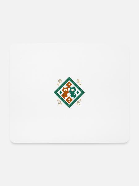 Stammesgesichter Kunst - Mousepad (Querformat) - Weiß