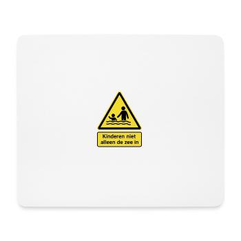 Signal de sécurité Enfants et mer - Tapis de souris (format paysage) - blanc - Devant