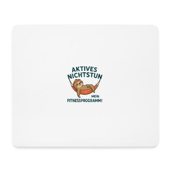 Entspannter Faultier im Hängematten-Design - Mousepad (Querformat) - Weiß - Vorne