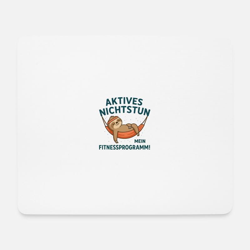 Entspannter Faultier im Hängematten-Design - Mousepad (Querformat) - Weiß