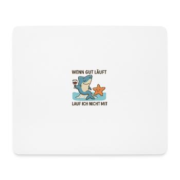 Funny shark with wine and fun - Mouse Pad (horizontal) - white - Front