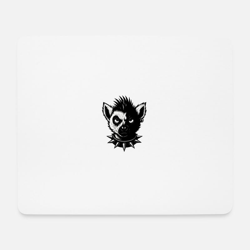 Punk-Lemur - Mousepad (Querformat) - Weiß