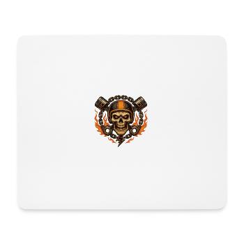 Skull Rider – Dark Biker Spirit - Mouse Pad (horizontal) - white - Front