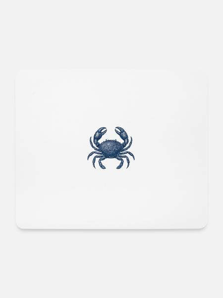 Detaillierte blaue Krabbe Illustration - Mousepad (Querformat) - Weiß