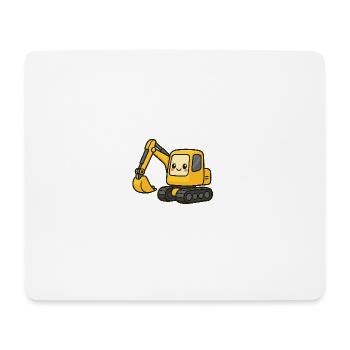 Cute excavator with googly eyes - Mouse Pad (horizontal) - white - Front