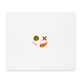 Sourire caricaturé sur T-shirt - Tapis de souris (format paysage) - blanc - Devant