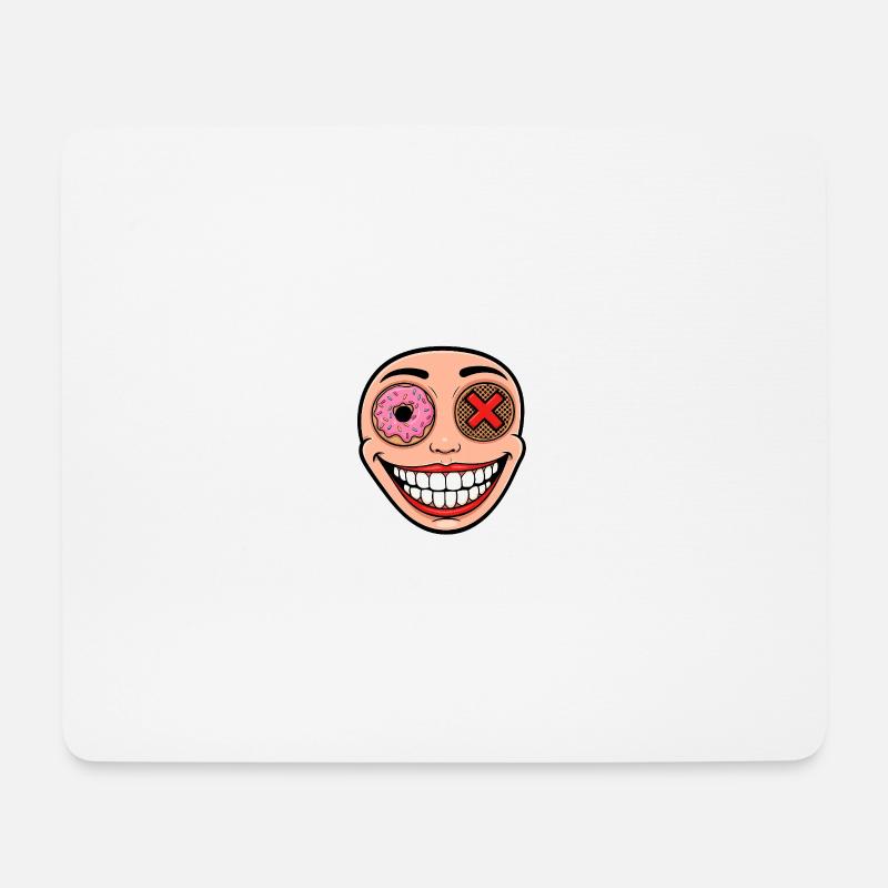Eklektisches Lächeln mit Donut und Blütenblatt - Mousepad (Querformat) - Weiß