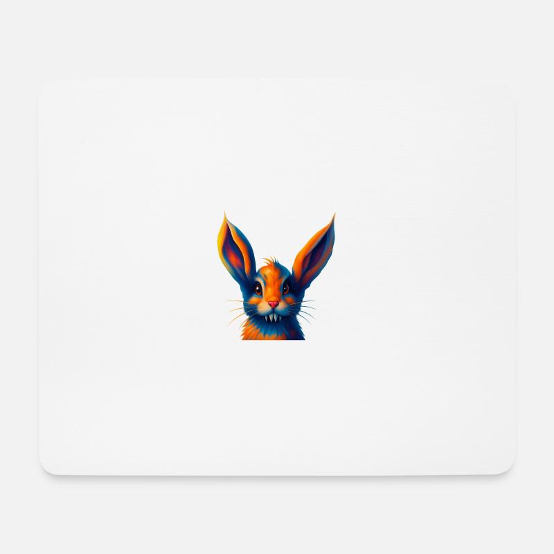 Futuristischer Hase mit der Magie der Farben - Mousepad (Querformat) - Weiß