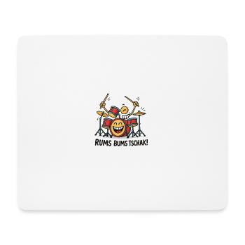 Batteur de batterie énergique - Tapis de souris (format paysage) - blanc - Devant