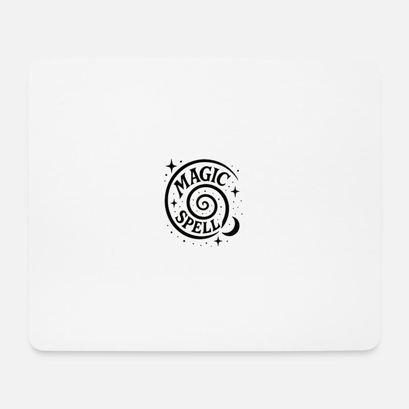 Magische Spirale mit Mond und Sternen - Mousepad (Querformat) - Weiß