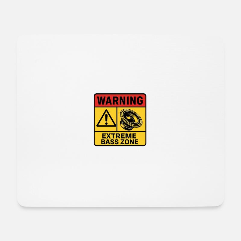 Warnung vor extremen Basszonen - Mousepad (Querformat) - Weiß