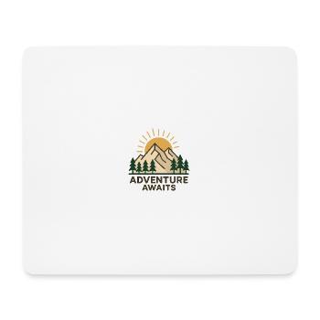 Adventure Nature Motif with Mountains and Sun - Mouse Pad (horizontal) - white - Front
