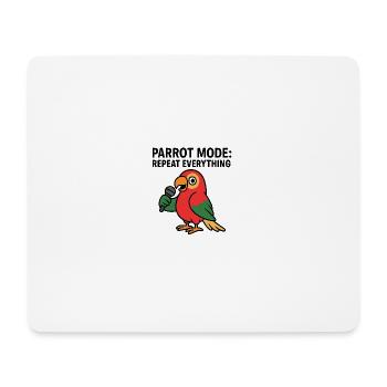 Lebendiger Papagei mit Mikrofon-Illustration - Mousepad (Querformat) - Weiß - Vorne