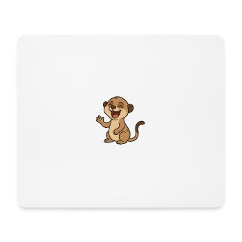lachendes_Erdmaennchen - Mousepad (Querformat) - Weiß - Vorne
