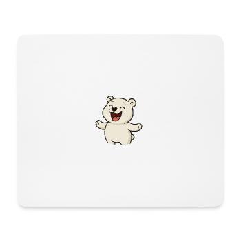 Lachender_Eisbaer - Mousepad (Querformat) - Weiß - Vorne
