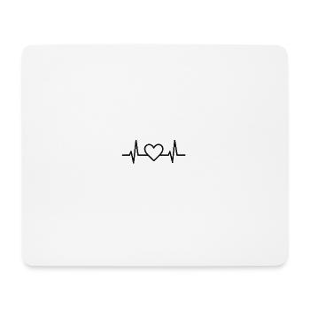 Herzschlag mit Herzlinien Design - Mousepad (Querformat) - Weiß - Vorne