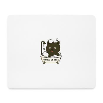 Playful Spitz (dog) in the bathroom with soap bubbles - Mouse Pad (horizontal) - white - Front