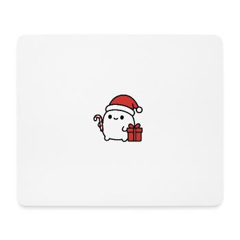 Christmas Cookie with Santa Hat - Mouse Pad (horizontal) - white - Front