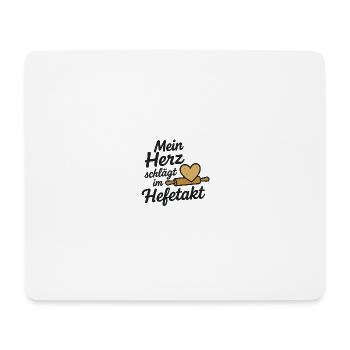 Herzbackwerk Küchenmotivausdruck Herz Hefetakt - Mousepad (Querformat) - Weiß - Vorne