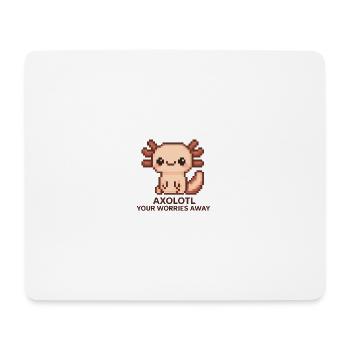 Pixelart Axolotl mit Witztext - Mousepad (Querformat) - Weiß - Vorne