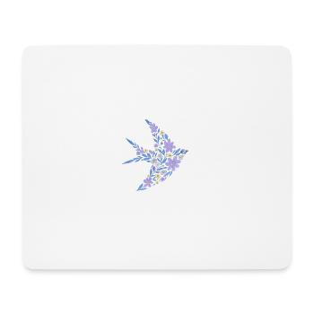 Nordic Floral - Bright Purple Bird - Mouse Pad (horizontal) - white - Front