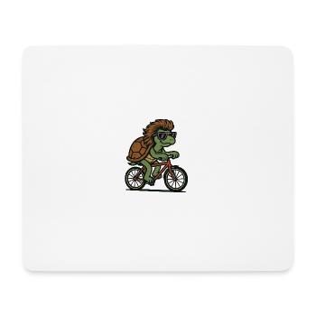 Bike Turtle - Mouse Pad (horizontal) - white - Front