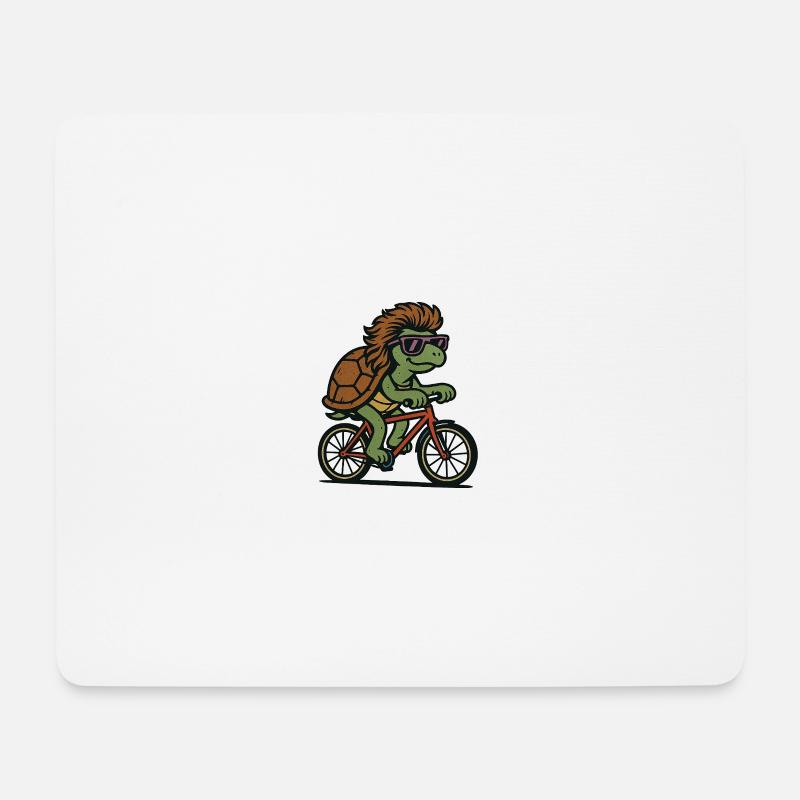 Bike Schildkröte - Mousepad (Querformat) - Weiß