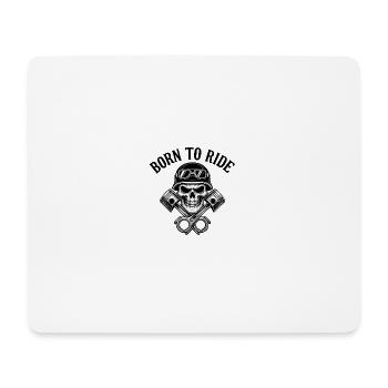 Born to Ride – Skull & Pistons Biker Design - Mouse Pad (horizontal) - white - Front