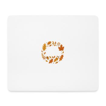 Autumn Foliage Wreath Design - Mouse Pad (horizontal) - white - Front