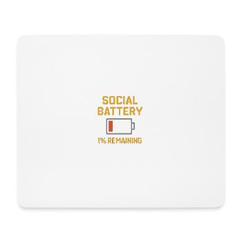Social Battery 1% - Mousepad (Querformat) - Weiß - Vorne