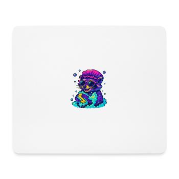 Neon Waschbär - Mousepad (Querformat) - Weiß - Vorne