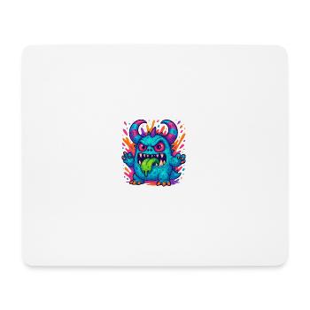 Bunter Grummel-Drache mit Zunge - Mousepad (Querformat) - Weiß - Vorne
