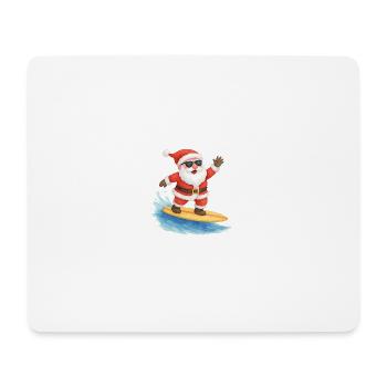 Cool Santa Surfer Christmas Design - Mousepad (Querformat) - Weiß - Vorne