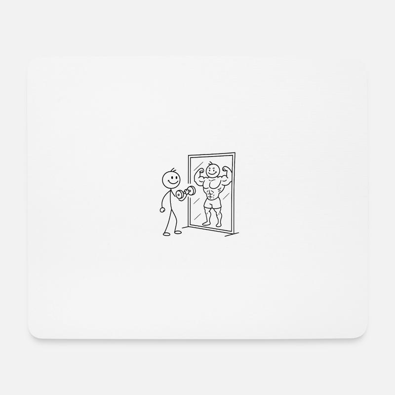 Figure de motivation dans la salle de sport - Tapis de souris (format paysage) - blanc