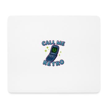 Retro Flip Phone Call Me Design - Mouse Pad (horizontal) - white - Front