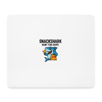 Niedlicher Haifisch mit Chips - Mousepad (Querformat) - Weiß - Vorne