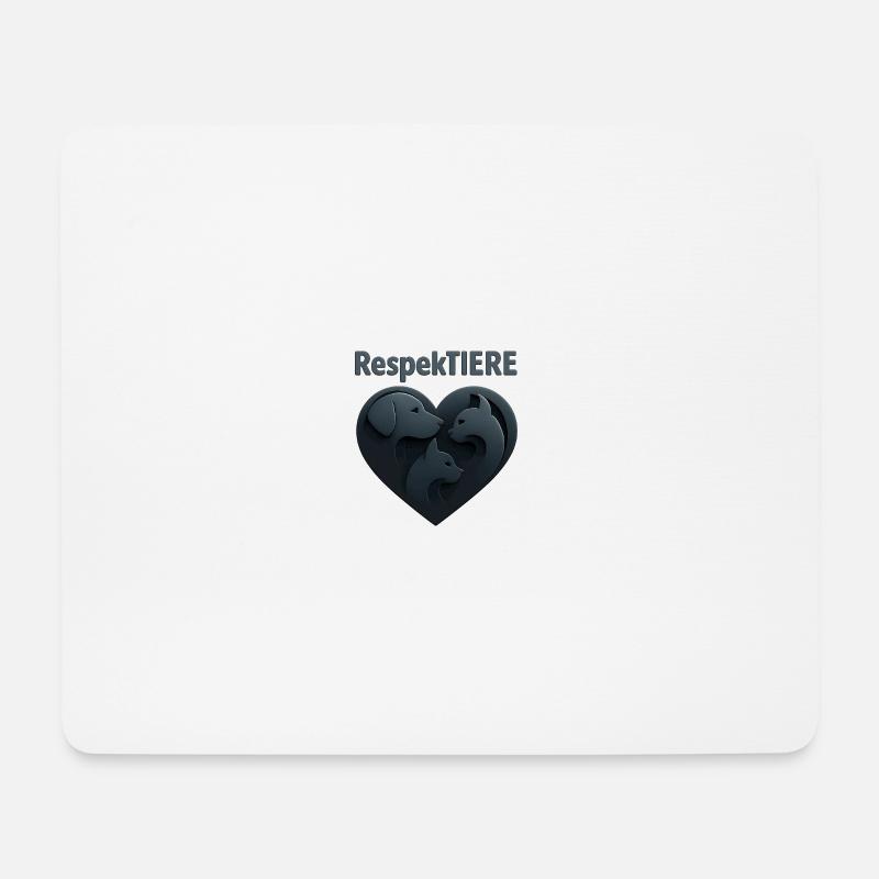 Respektierende Tierliebe Illustration - Mousepad (Querformat) - Weiß