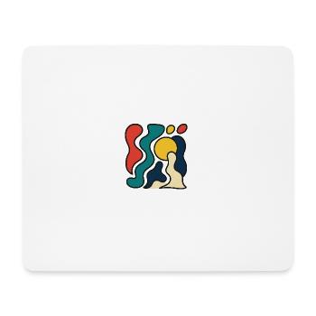 Abstraktes Design mit gelber Sonne - Mousepad (Querformat) - Weiß - Vorne