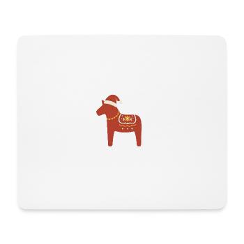 Dala-Pferd Weihnachten - Mousepad (Querformat) - Weiß - Vorne
